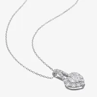 Womens 2 CT. T.W. Lab Created White Moissanite Sterling Silver Heart Pendant Necklace