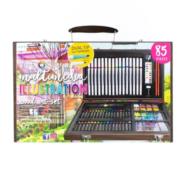 Art 101 Drawing & Sketching Wood Art Set, 91 Pieces