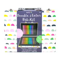 Art 101 Doodle and Color Art Set with 36 Pieces in a Colorful Carrying Case