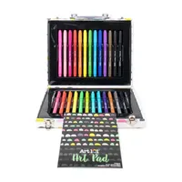 Art 101 Doodle and Color Art Set with 36 Pieces in a Colorful Carrying Case