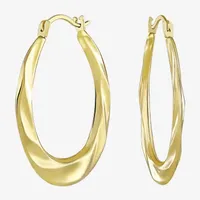 10K Gold 22mm Round Hoop Earrings