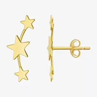 10K Gold Star Drop Earrings