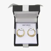 Croissant 10K Gold 21.1mm Round Hoop Earrings