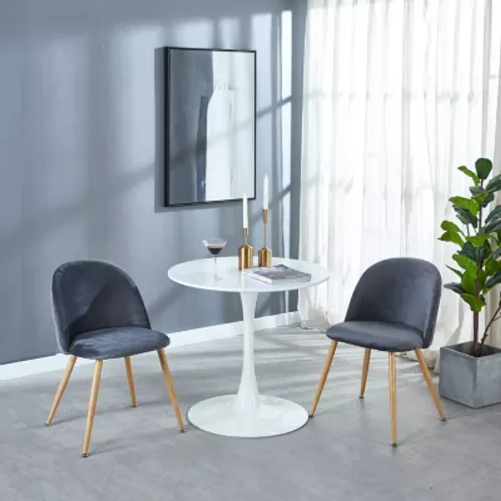Round Wood-Top Dining Table
