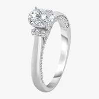 (I / I1) Womens 1 CT. T.W. Lab Grown White Diamond 10K or 14K Gold Oval Solitaire Engagement Ring