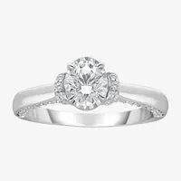 (I / I1) Womens 1 CT. T.W. Lab Grown White Diamond 10K or 14K Gold Oval Solitaire Engagement Ring