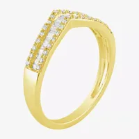 Chevron 1/4 CT.T.W. Natural Diamond 10K Gold Wedding Band