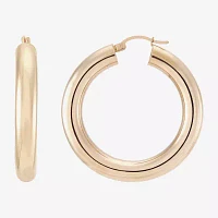 14K Gold 40mm Round Hoop Earrings