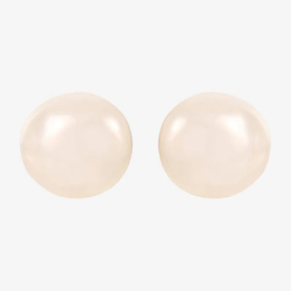 White Cultured Freshwater Pearl 14K Gold 4.1mm Stud Earrings