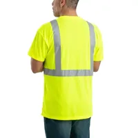 Berne Hi Vis Class 2 Performance Mens High Visibility Short Sleeve Safety Shirt