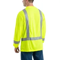 Berne Hi Vis Class 3 Performance Mens Long Sleeve Safety Shirt