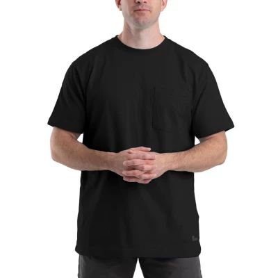 Berne Heavyweight Mens Crew Neck Short Sleeve Moisture Wicking Pocket T-Shirt