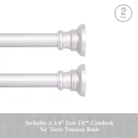 Kenney Easy Install Collection™ Fast Fit™ No Tools Nicholas 2-Pack 5/8 Tension Curtain Rod