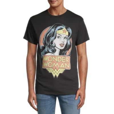 Mens Crew Neck Short Sleeve Regular Fit DC Comics Wonder Woman Graphic T-Shirt