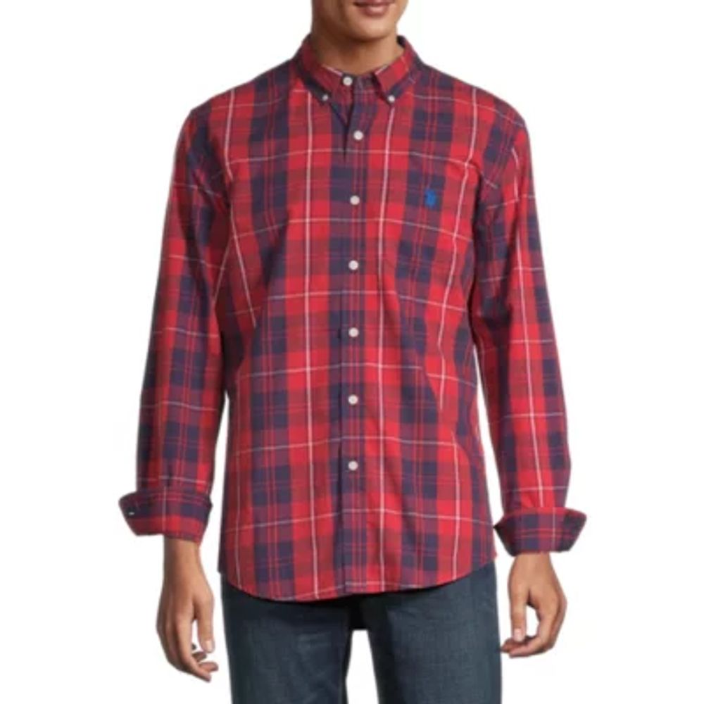 U.S. Polo Assn. Mens Classic Fit Long Sleeve Plaid Button-Down Shirt