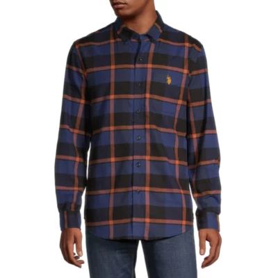 U.S. Polo Assn. Mens Classic Fit Long Sleeve Plaid Button-Down Shirt