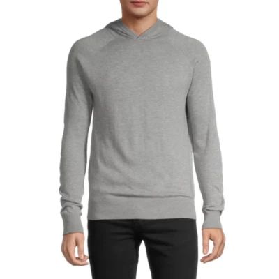 J. Ferrar Slim Mens Hooded Long Sleeve Pullover Sweater