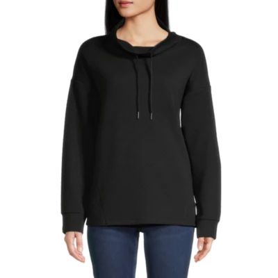 Liz Claiborne Womens Cowl Neck Long Sleeve Sweatshirt