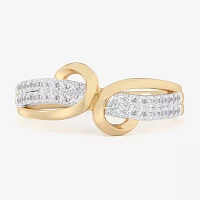 G-H / Si1-Si2) Womens 1/5 CT. Lab Grown White Diamond 10K Gold Bypass Cocktail Ring