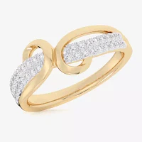 G-H / Si1-Si2) Womens 1/5 CT. Lab Grown White Diamond 10K Gold Bypass Cocktail Ring