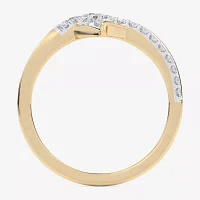 G-H / Si1-Si2) Womens 1/ CT. T.W. Lab Grown White Diamond 10K Gold Heart Bypass Cocktail Ring