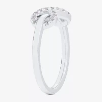 (G-H / Si1-Si2) Womens 1/4 CT. T.W. Lab Grown White Diamond 10K Gold Infinity Bypass  Cocktail Ring