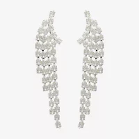 Bijoux Bar Silver Tone Cubic Zirconia Drop Earrings