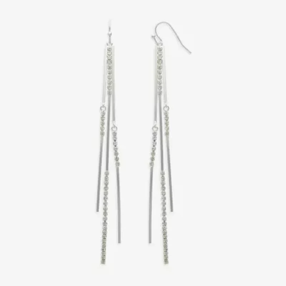 Bijoux Bar Silver Tone Glass Drop Earrings