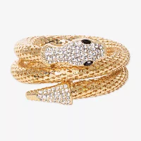 Bijoux Bar Gold Tone Snake Glass Mesh Cuff Bracelet