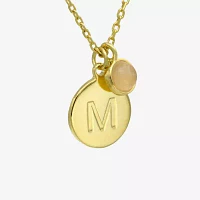 Silver Treasures Delicates Initial 14K Gold Over Brass 16 Inch Link Round Pendant Necklace