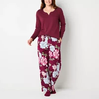 Liz Claiborne Womens Long Sleeve 4-pc. Pant Pajama Set