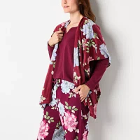 Liz Claiborne Womens Long Sleeve 4-pc. Pant Pajama Set