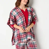 Liz Claiborne Womens Long Sleeve 4-pc. Pant Pajama Set