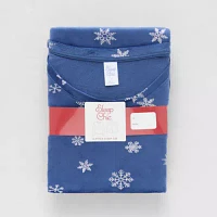 Sleep Chic Womens Velour Long Sleeve Crew Neck 2-pc. Shorts Pajama Set