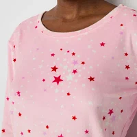 Sleep Chic Womens Velour Crew Neck Long Sleeve 2-pc. Pajama Sets