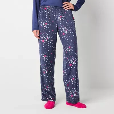 Sleep Chic Womens Tall Fleece Pajama Pants with Socks