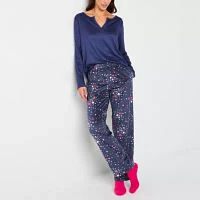 Sleep Chic Womens Tall Fleece Pajama Pants with Socks