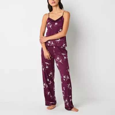 Ambrielle Womens Tall V-Neck Sleeveless 2-pc. Pant Pajama Set