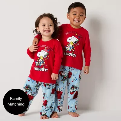 Little Unisex Peanuts Snoopy 2-pc. Christmas Matching Family Pajama Set