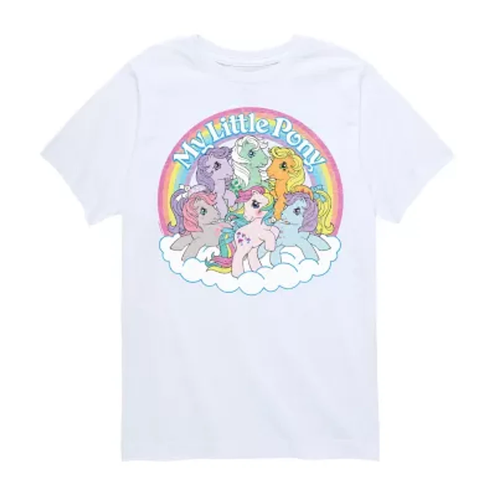 Big Girls Rainbow Group Crew Neck Short Sleeve My Little Pony T-Shirt