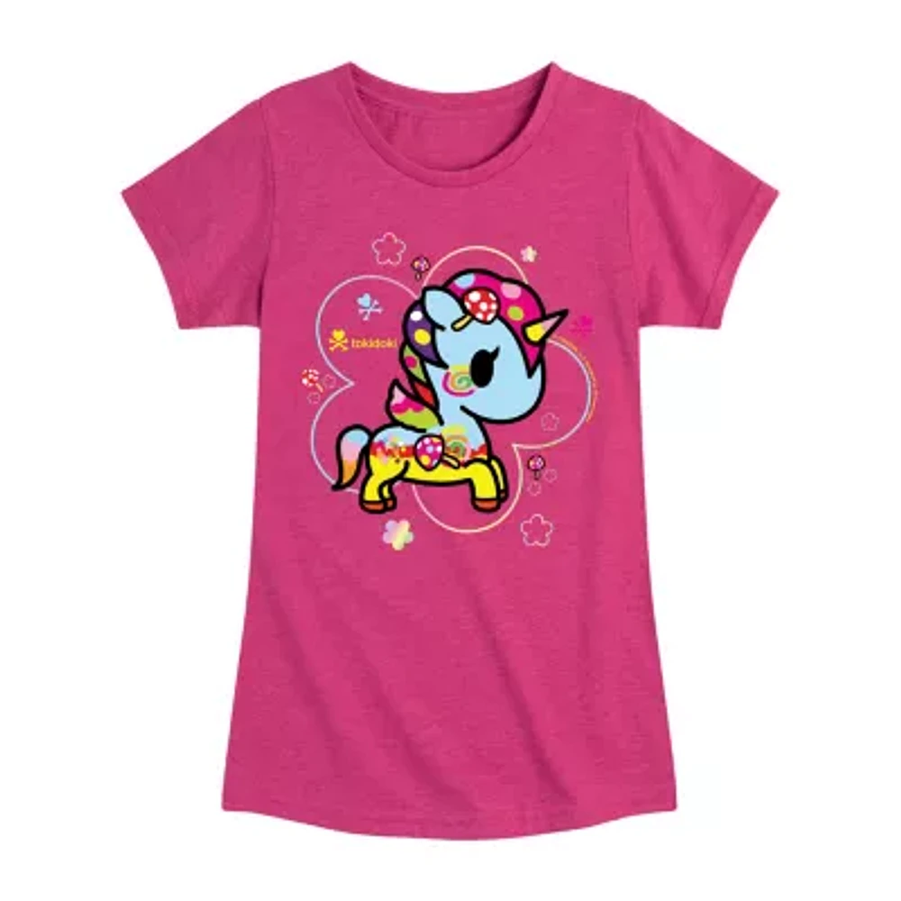 Big Girls Tokidoki Unicorn Crew Neck Short Sleeve T-Shirt