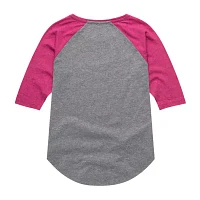 Big Girls Hello World Crew Neck 3/4 Sleeve Barbie T-Shirt