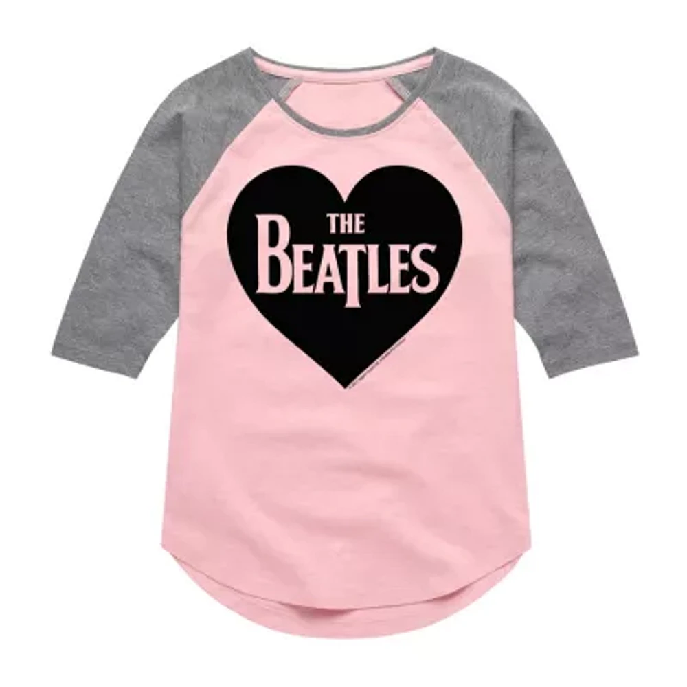 Big Girls Love Crew Neck 3/4 Sleeve The Beatles T-Shirt