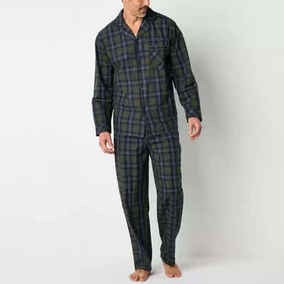 Stafford Modal Mens Tall Long Sleeve 2-pc. Pant Pajama Set