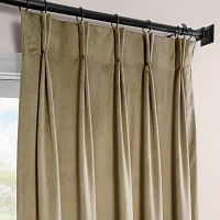 Exclusive Fabrics & Furnishing Signature Pleated Energy Saving Blackout Pinch Pleat Single Curtain Panel