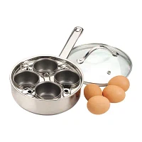 Design Imports Stainless Steel 4- Egg Poacher Set