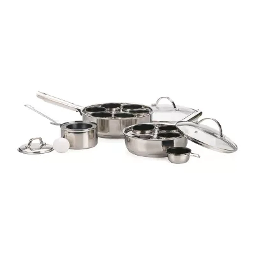 Design Imports Stainless Steel 6- Egg Poacher Set