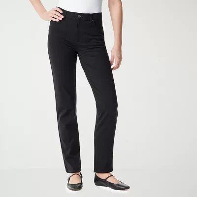 Gloria Vanderbilt-Plus Womens High Rise Straight Pull-On Pants