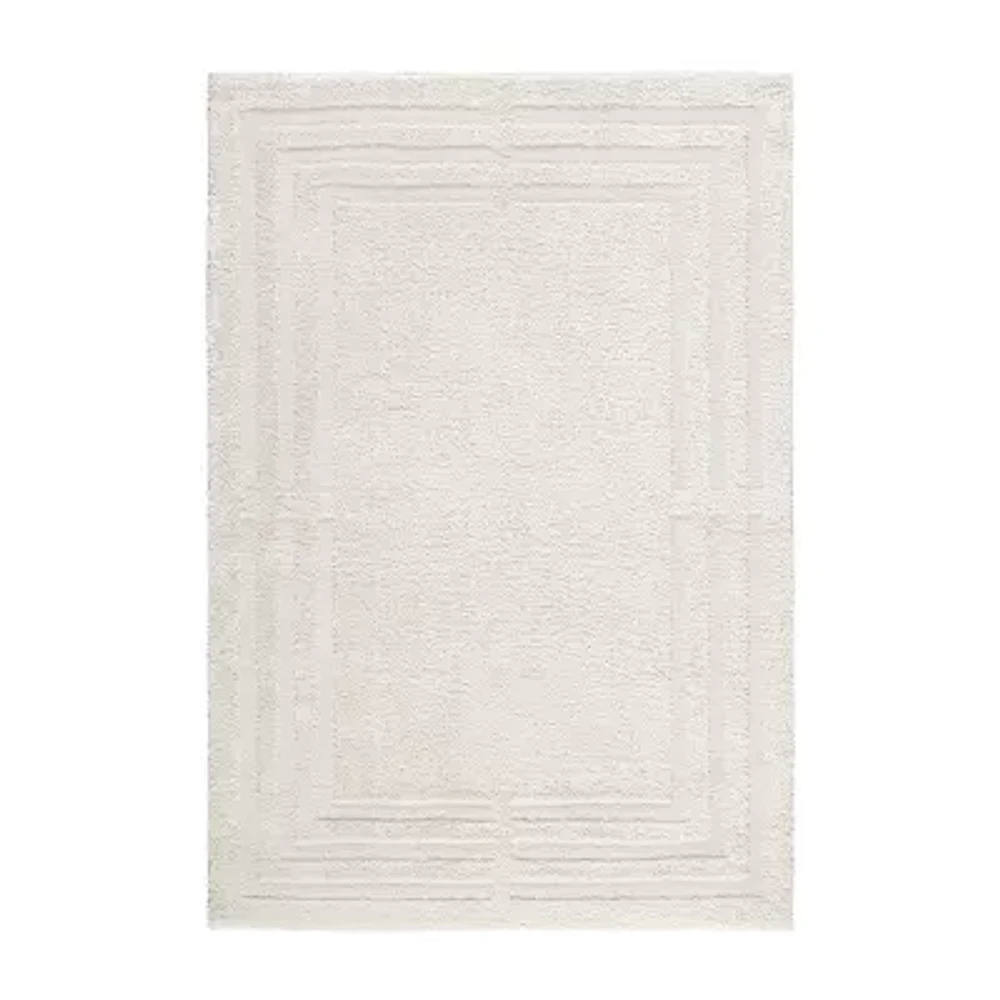 Town And Country Cloud Shag Geometric Washable Indoor Rectangular Area Rug