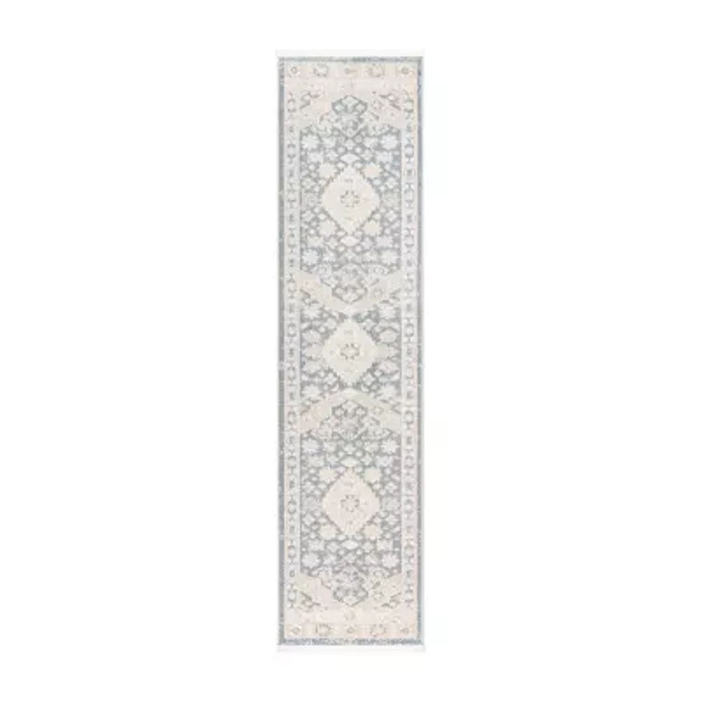 Town And Country Rein Medallion Washable 12" X 84" Indoor Rectangular Runner